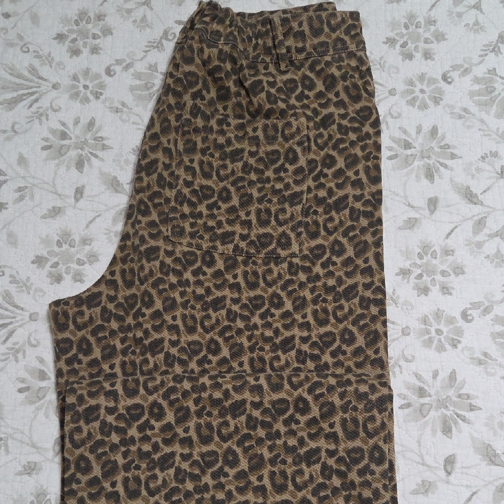 Leopard Print Flare & Wide Leg Jeans